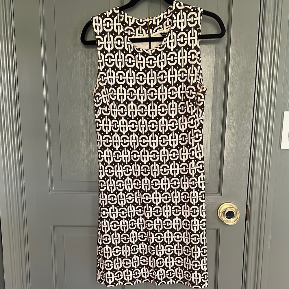 Chic Brown and White Patterned Dress